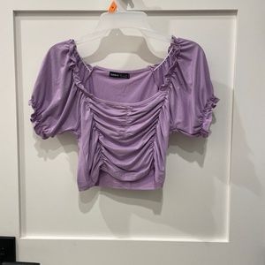 Lilac Ruched Crop Top